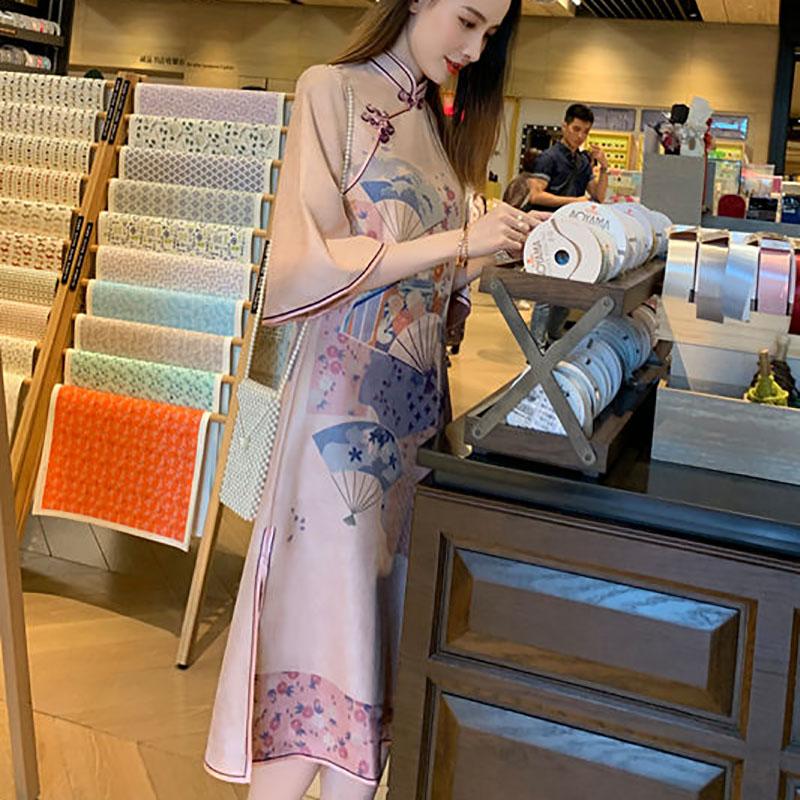 Cheongsam Spring Improved Version Big Sleeve Sweet Retro Young Girl Chinese Style Dress Female