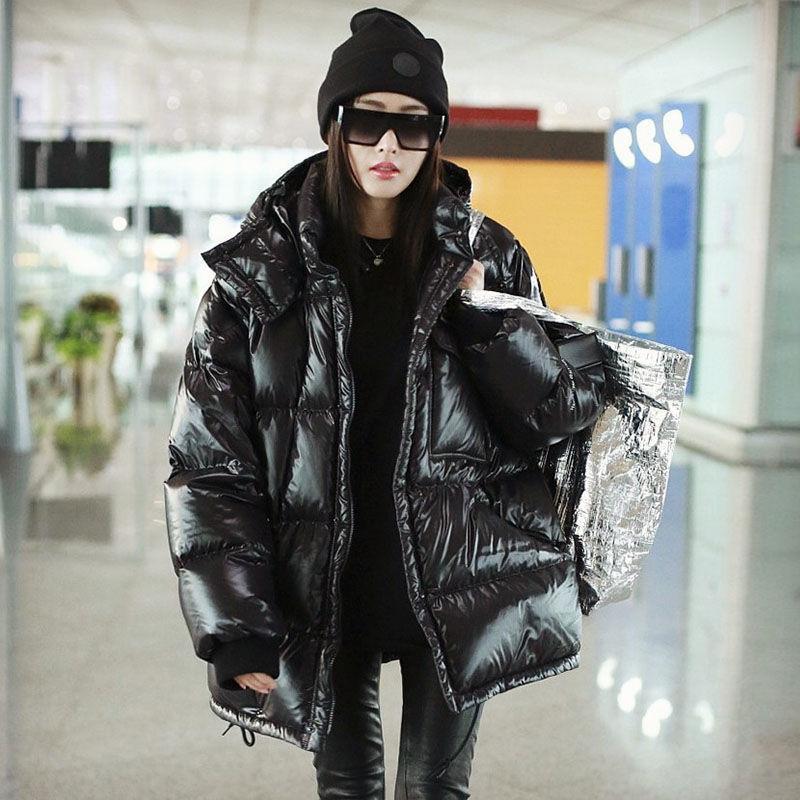 Oversized Down Coat Ladies Causal Relationship Hooded Thick Warm Plus Size Women Down Coat Parka Coat