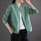 Ladies Short Coat Women's Spring and Autumn Loose Zipper Cardigan Sweater Casual Baseball Uniform