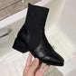 Women's Autumn Short Boots Women's Korean Mid-heel Socks Boots Fashion British Short Martin Boots