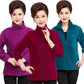 Middle-aged Elderly Women's Polar Fleece Sports Jacket Spring and Autumn Stand Collar Loose Outdoor Casual Sweatshirt Fleece Solid Color Short Top