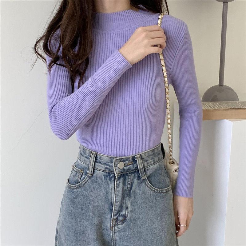 Sweaters Women Winter Turtleneck Sweater Knitted Jumper Solid Long Sleeve Slim Knitwear Women Top Clothes Fashion Slim Sweater Casual