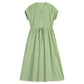 Women's Summer Dress Solid Color Round Neck Skirt Women's Large Size Mid Length A-Line Skirt