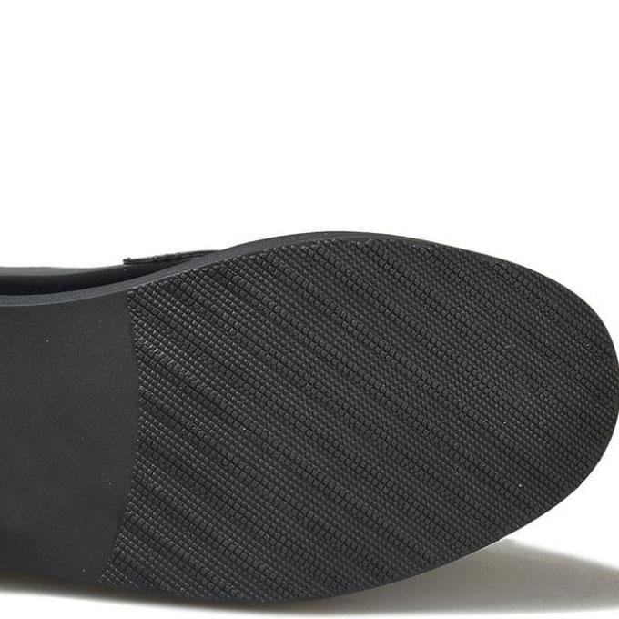 Women's Plus Size British Style Leather Shoes Girls All-match Thick Low Heels Doudou Shoes Black Slip-on Single Shoes