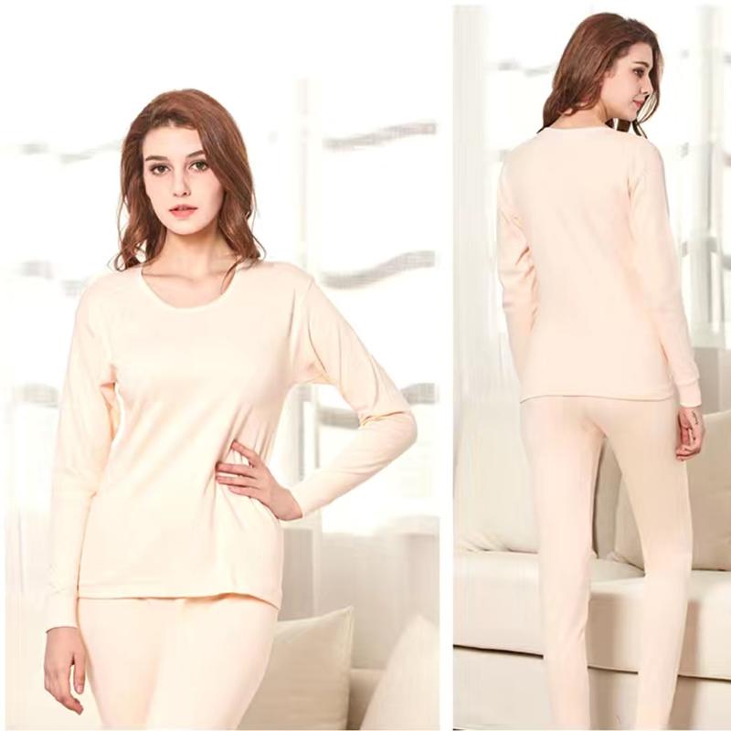 Women Long Sleeve Thermal Underwear Women Winter Thicken Tight Suit Sexy Pajamas Autumn Windproof Soft Lining Slim Body Comfortable Breathable Student