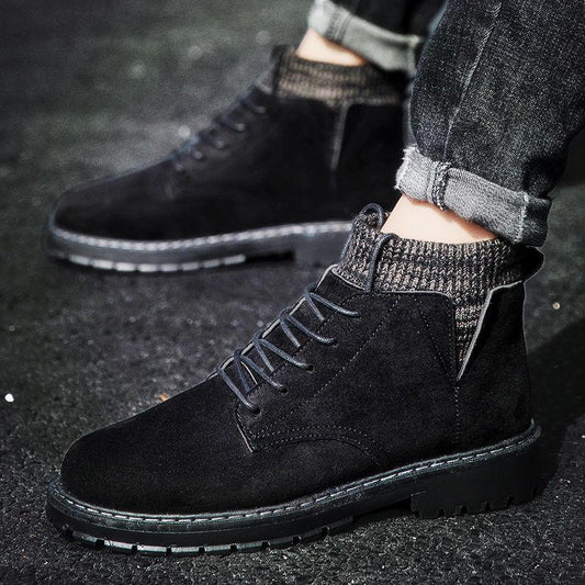 Autumn Winter Men Ankle Boots Fashion Tooling Male Martin Boots High Top Army Man Shoes Lace Up