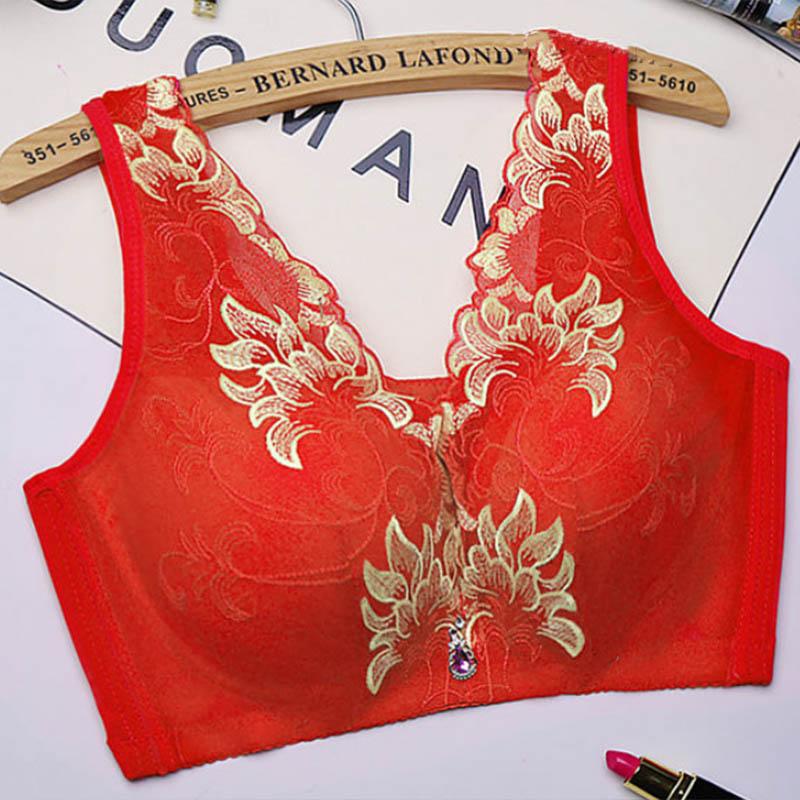 Ladies Beautiful Back No Steel Ring Large Size Bra Gather Thin Tube Top Full Cup Soft Comfortable Anti-sagging Anti-glare Bra