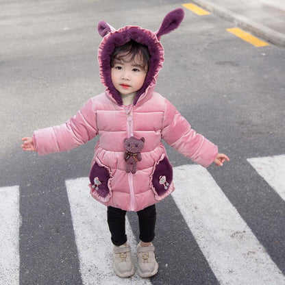 Warm Thickening Baby Girl Winter Jacket Children Outerwear Windproof Baby Girls Cute Coats
