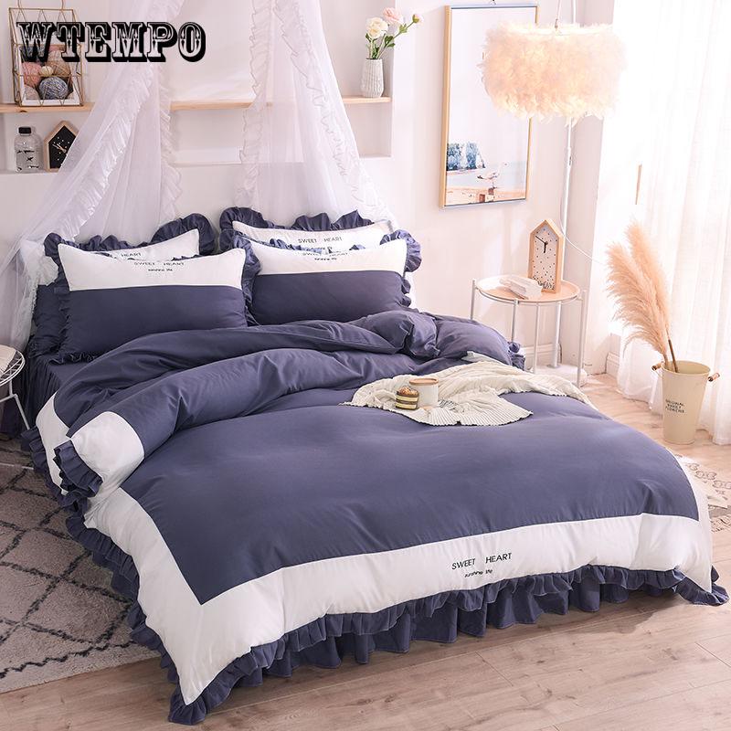 princess Bedding set 100% Cotton Twin Queen size Bed sheet/Linen Duvet cover set