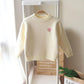 Girls' Sweater Foreign Style Children's Pullover Baby Thickened Plush Warm Knitted Bottom Shirt
