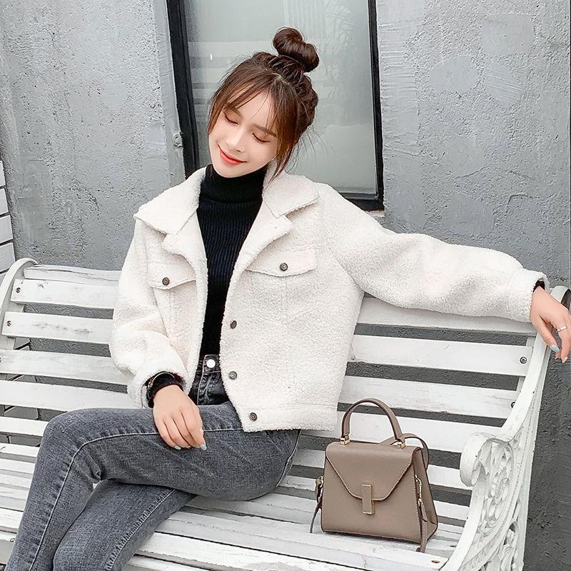 Fashion Trend Velvet Women's Coat Autumn and Winter Loose Plus Velvet Thick Lamb Wool Coat