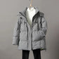 Black and White Plaid Down Jacket Women Mid-length Korean Thick Hooded White Duck Down Jacket Women