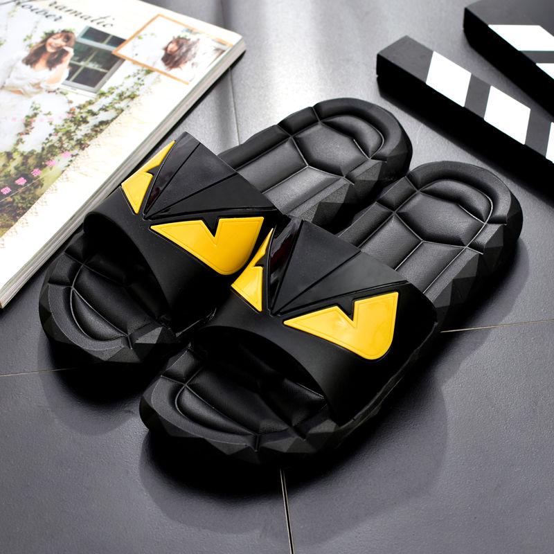 Summer Slippers Male Little Monster Summer Korean Version of The Trend Clip Drag Large Size Non-slip Thick Bottom Home Wear Slippers Men
