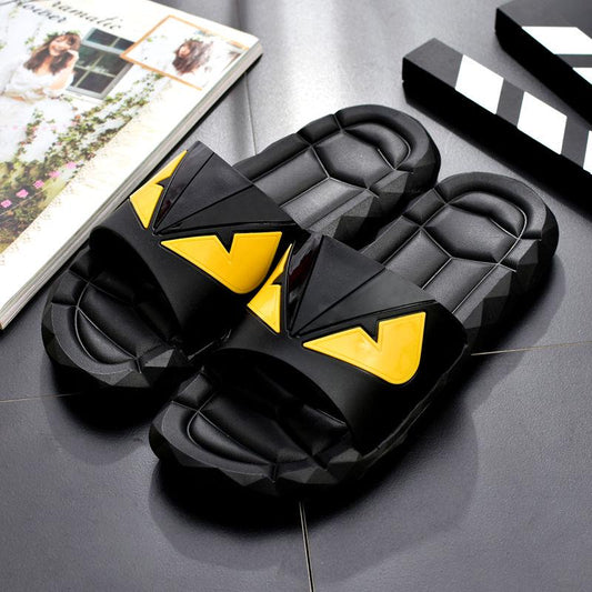Summer Slippers Male Little Monster Summer Korean Version of The Trend Clip Drag Large Size Non-slip Thick Bottom Home Wear Slippers Men