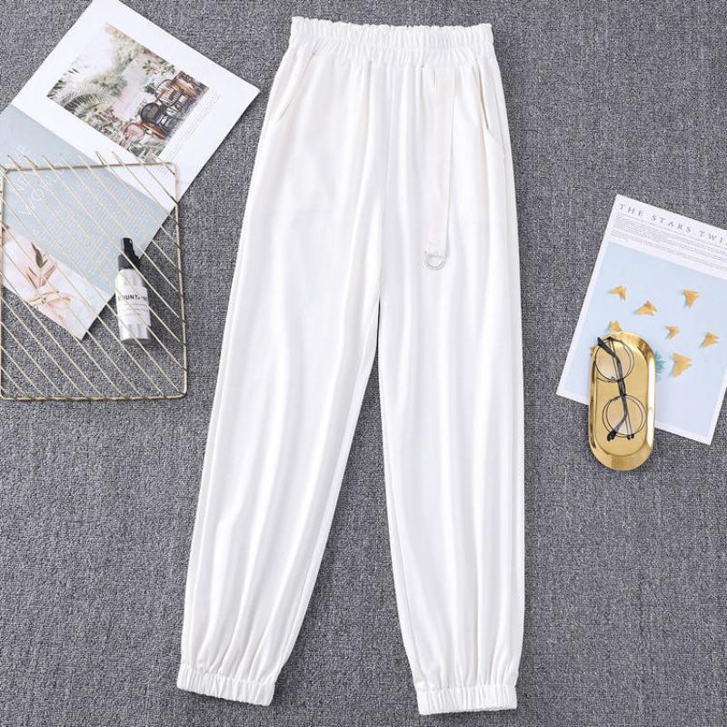 Fat Girl Casual Nine-point Pants Spring and Summer Clothes Trendy Loose and Thin Wild Large Size Wide-leg Sports Pants