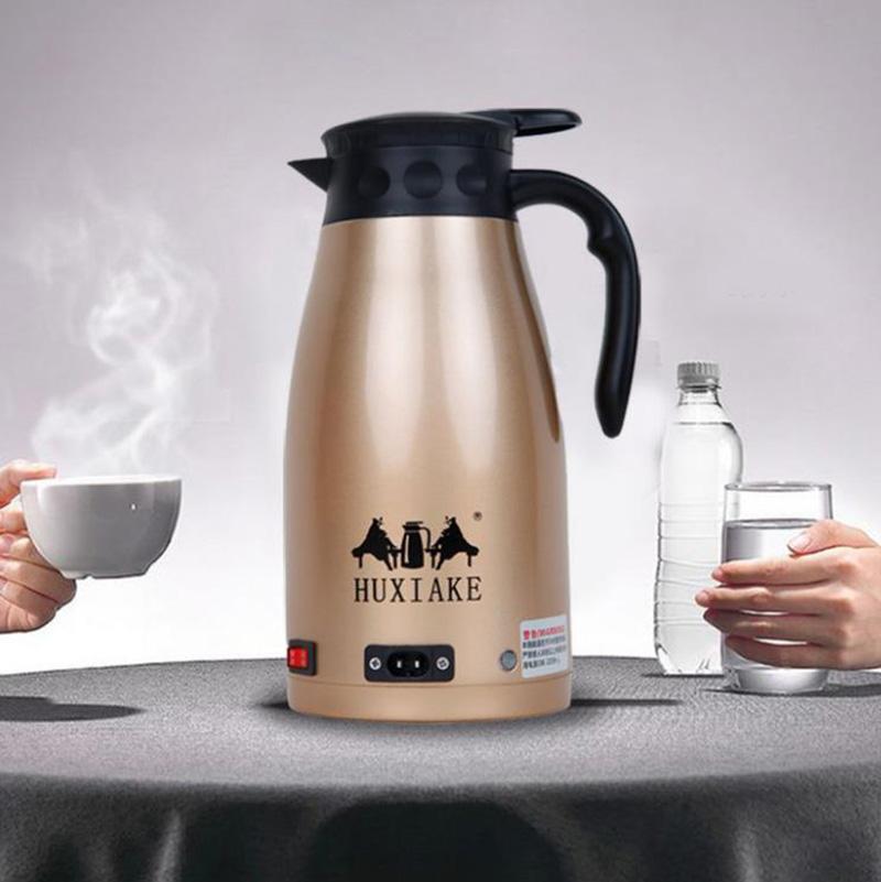 12V/24V 800ml Car Stainless Steel Electric Heating Kettle Set Temperature Insulation Pot Coffee Tea Water Heating Pot