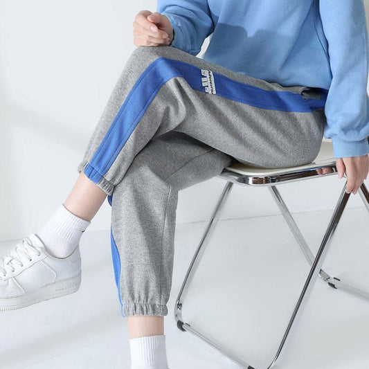 Cotton Summer Sports Trousers Women's Loose All-match Color Contrast Casual Pants Harem Pants Women's Trendy Pants