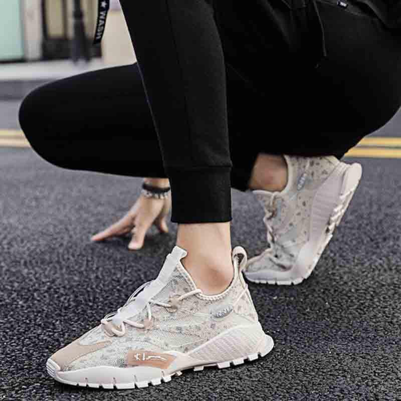 Plus Size 39-44 Men Sneakers Low-top Mesh Running Basketball Shoeses Outdoor Non-slip Sports Shoes Shockproof Shoes