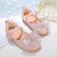 White Pink Blue Kids Baby Flower Shoes Children Wedding Party Dress Princess Leather Sandal for Little Girl Dance Shoes