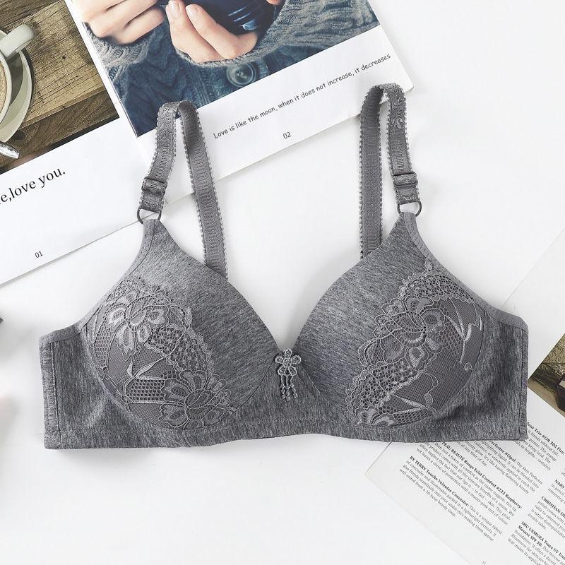 Bra Without Steel Ring Gather The Underwear Receive The Breast Milk Small Chest Breathable Anti-sagging Large Size Adjustment Bra Lace
