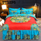 Luxury Bed Skirt Lace Bedspread Bedspreads Bed Sheet Set for Wedding Decorative Room Bedding
