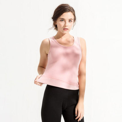 Women Sleeveless Thermal Underwear Women Winter Plus Velvet Thicken Vest Sexy Pajamas Autumn Spring Windproof Soft Lining High Elasticity Comfortable