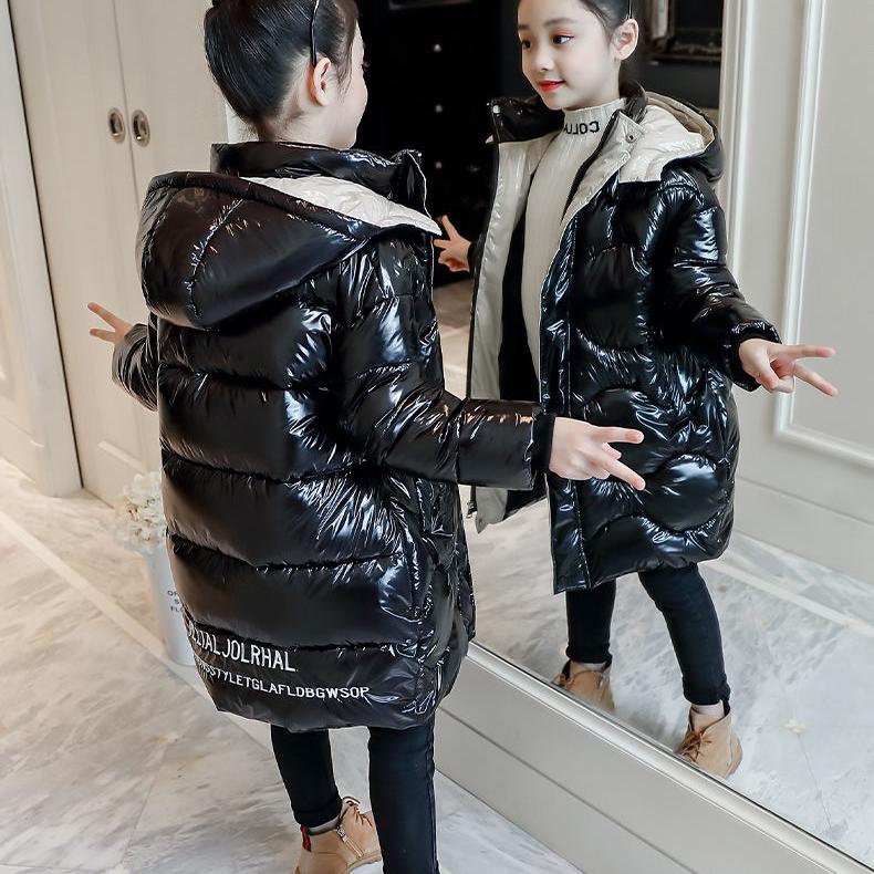 Girls Down Padded Jacket Fashion Cute Girl Padded Jacket Big Children Mid-length Padded Jacket