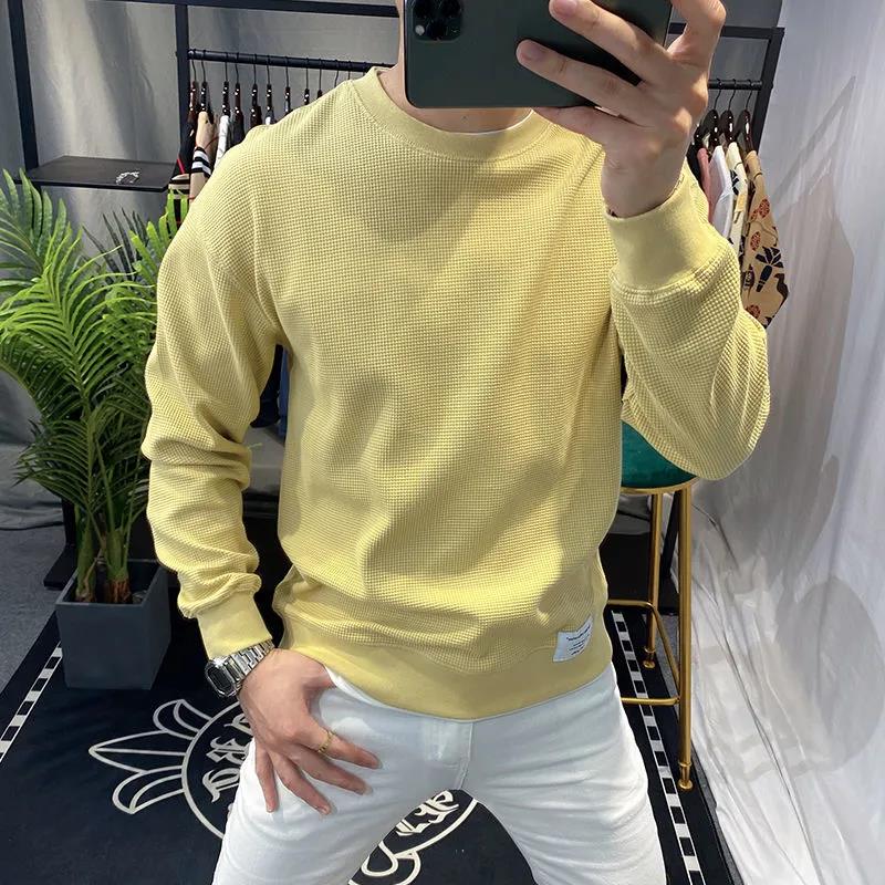 Men's Winter Plus Velvet Thickening Men's Long-sleeved Round Neck Simple Trendy Top Clothes Sweater