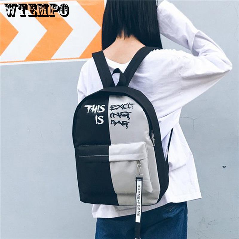 New Backpack Patchwork Backpack Women Canvas Backpack School Women Travel Bag