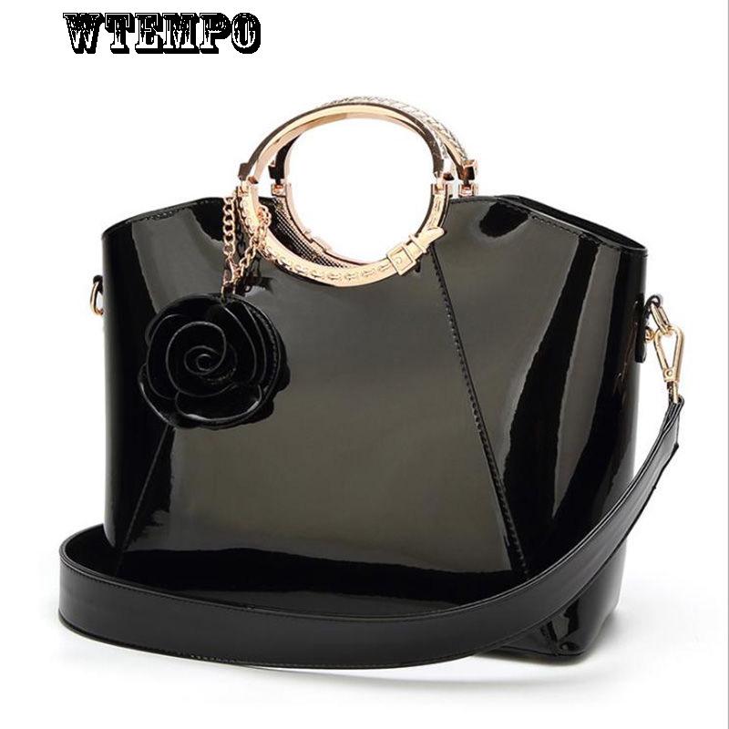 Fashion Elegant Diagonal Cross Bag Shoulder Bag Female High-grade Patent Leather Handbag