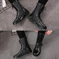 Fall Men's High Top Martin Leather Boots Teen Fashion Inner Height Increase Boots Korean Style Trendy Men's Military Boots