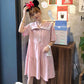 Sailor Suit  Cute Sweet Girl Ruffle College Style Age Reduction Looser  Short Sleeve Dress