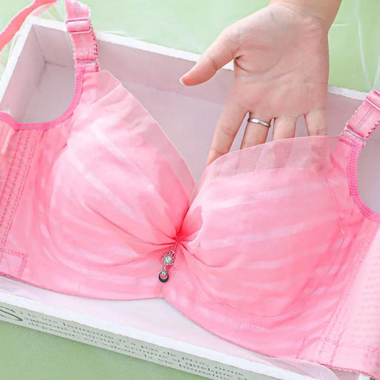 40-44CD Ultra-thin Breathable Mesh Belt Steel Ring Gathers The Auxiliary Breast Anti-sagging Adjustment Type Women's Underwear Bra