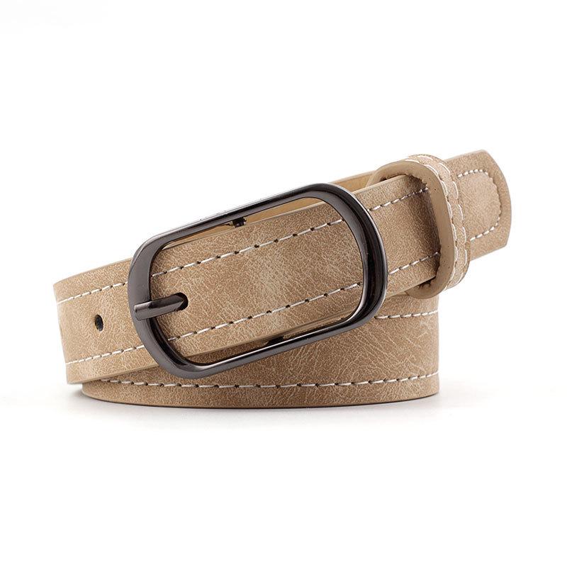 Belt Women Fashion Leather Waist Band Needle Square Buckle All-match