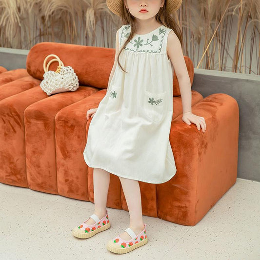 Children's Breathable Canvas Shoes Girl's Casual Canvas Single Shoes Anti-slip Soft Sole Baby Cartoon Fruit Print Canvas Shoes