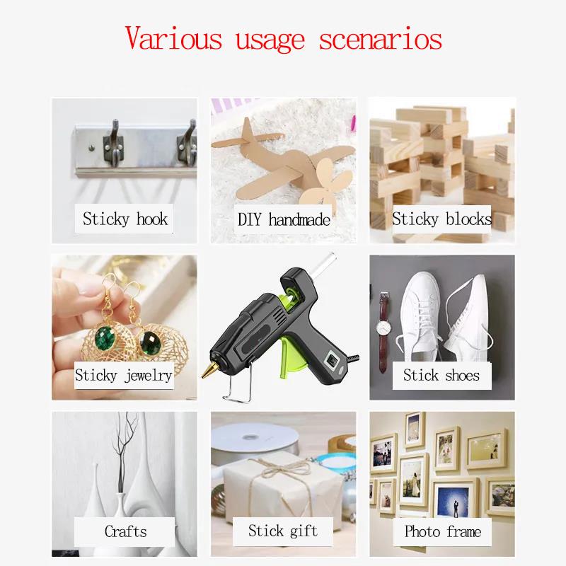 Electric-hot Melt Glue Gun with 7*100MM Glue Sticks 70W Industrial Mini Guns Thermo Electric Heat Temperature Tool