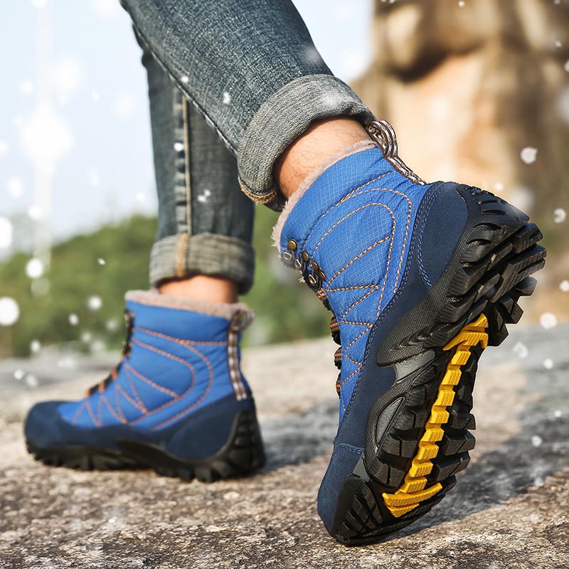 Outdoor Snow Hiking Shoes Men Shoes, Non-slip Warm Snow Boots, Thick Warm Short Boots 38-44