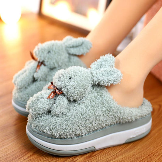 Autumn and Winter Warm Cotton Slippers Heightened and Thickened Flat Shoes A Must-have for Leisure