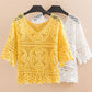 Knitted Cutout Crochet Small Shawl Blouse Women's Pullover Tops Sweet Cover-Ups with Sling Dresses Women's Cutout Tops