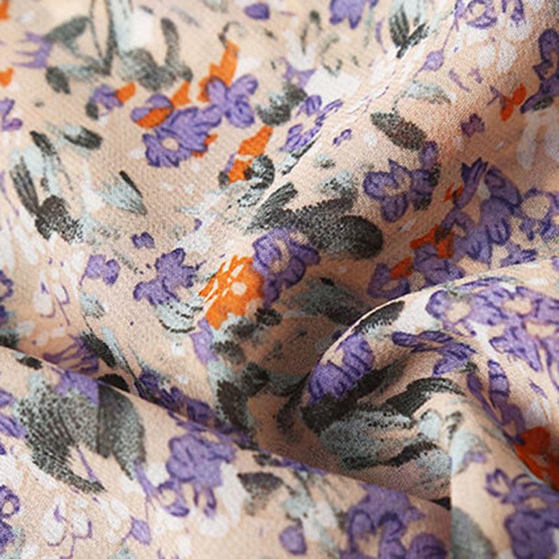 Women's Summer Print Loose Top Round Neck Versatile Chiffon Short Sleeves