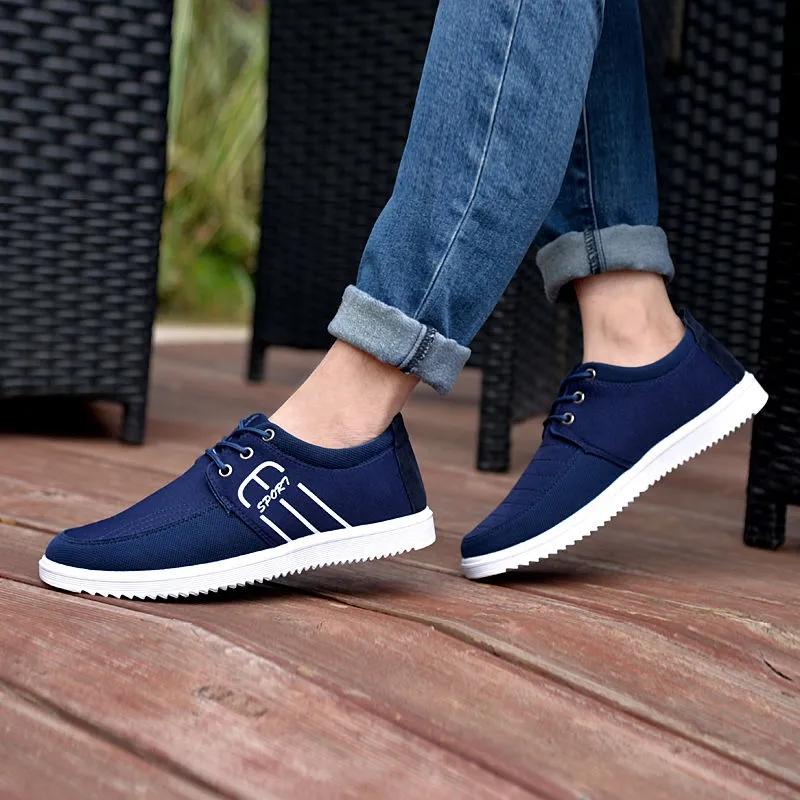 Men's Casual Canvas Shoes Spring Lightweight Sports Shoes Non-slip Breathable Sneakers Working Driving Shoes