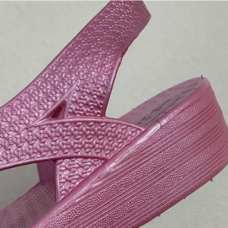 Sandals Female Summer Simple Slope with Non-slip Plastic Soft Bottom Thick Heel Middle-aged Mother Sandals Outside The Workshop