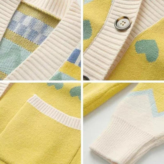 Loose Sweater Jacket Women Autumn Loose Lazy Wind Wild Knit Cardigan Women's V-neck Sweater Jacket Casual and Comfortable