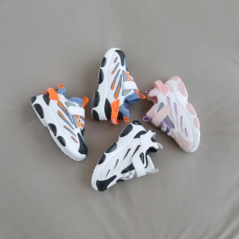 Children's Spring and Summer Mesh Shoes Soft Sole Flat Casual Shoes Boys and Girls Anti-slip Outdoor Light Sport Shoes
