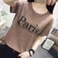 Women Slim T-shirts Paris Print Shirts Casual Pullover Spring Long Sleeves  Bottoming Shirts