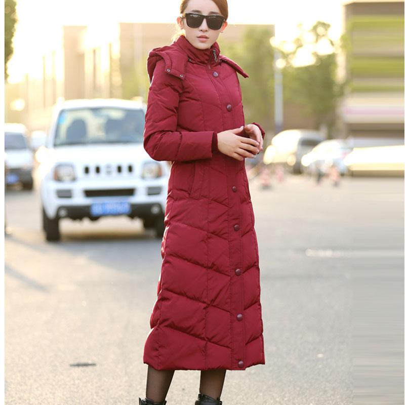 Winter Duck Down Jacket for Women Hooded Puffer Jacket  White Duck Down Coat Thick Warm Long Parkas Coat  Female Outwear