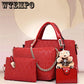 Four-piece fashion embossed handbags cartoon bear trend shoulder bag diagonal bag versatile handbag