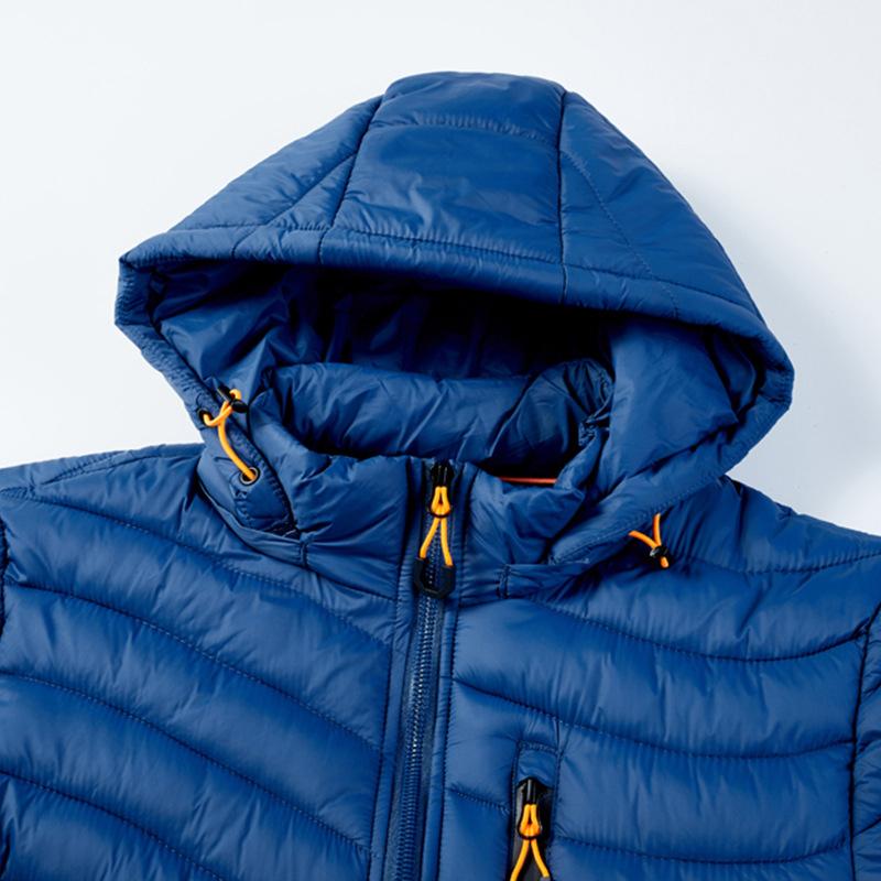 Winter Hooded Jacket Down Coat Solid Stand Collar Warm Jackets and Coats Men's Parkas