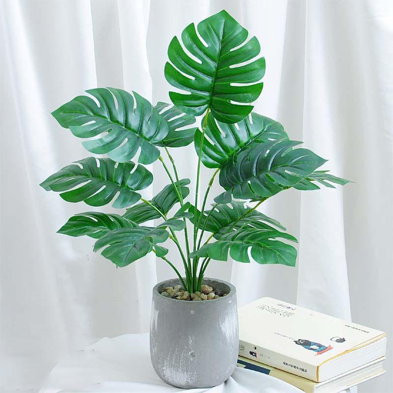 Nordic Wind Simulation Plant Bonsai Simulation Flower Green Plant Decoration Turtle Back Leaf Indoor Potted Desktop Artificial Flower Decoration