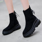 Korean Version F Martin Boots Female British Style Platform Velvet Shoes Autumn Winter Thick-soled Short-tube Women's Plush Boots